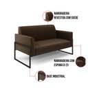 Ver imagem 6 de Sofá Namoradeira Base Industrial Alta Preto Marisa Suede D03 - D’Rossi Marrom