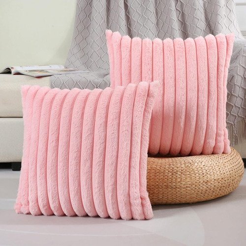 Capa P/ Almofada Pelucia Wave Soft 40 X 40 Cm - Baby Pink