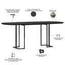 Ver imagem 3 de Mesa Retangular Alina 200cm Preto com 8 Cadeiras Barcelona N01 Couríssimo Preto Linho Cinza - Lyam