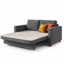 Ver imagem 3 de Sofá Cama Casal 2 Lugares com Colchão 150cm em Linho - Cinza