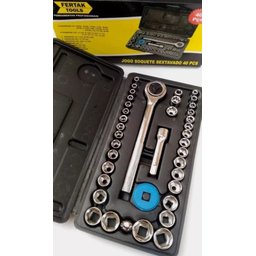 Kit Jogo Chave Catraca Reversível Jogo De Soquete 40 Pçs Fertak - 3