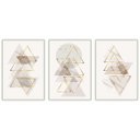 Ver imagem 1 de kit com 3 Quadros Decorativos Abstratos com Moldura e Vidro para Sala Quarto Escritório e Clínica 72