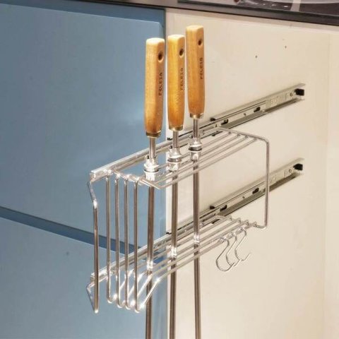 Suporte Porta Espetos Lateral em Inox - Uso Interno