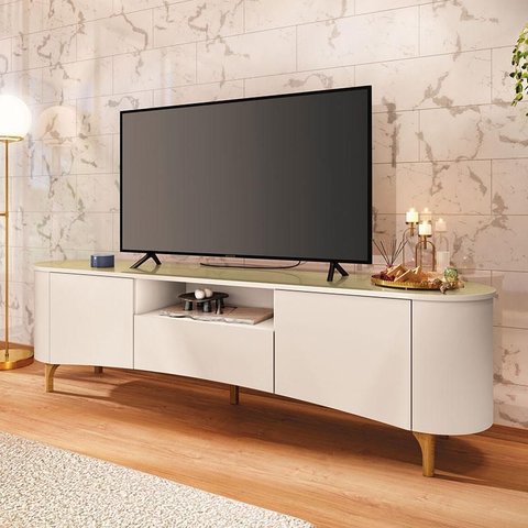 Rack Bancada Elara Off White Champanhe - Hb Móveis