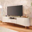 Ver imagem 1 de Rack Bancada Elara Off White Champanhe - Hb Móveis