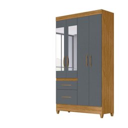 Guarda Roupa 4 Portas Com Espelho Madri Freijó Cinza 852031 - 1 Guarda Roupa 4 Portas Com Espelho Madri Freijó Cinza 852031 - 1