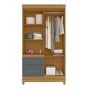Ver imagem 2 de Guarda Roupa 4 Portas Com Espelho Madri Freijó Cinza 852031
