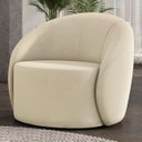 Ver imagem 1 de Poltrona Sala Decorativa Redonda 91cm Steve Suede Bege I01 - Mpozenato