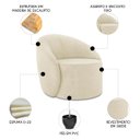 Ver imagem 3 de Poltrona Sala Decorativa Redonda 91cm Steve Suede Bege I01 - Mpozenato