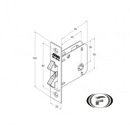 Fechadura 1006 Bater Correr Banheiro Escov Roseta Quadr Stam - 2
