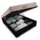Ver imagem 3 de Cama Baú Casal Suede + Colchão Casal Ortobom Airtech Molas Springpocket (65x138x188) Preto