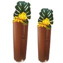 Ver imagem 1 de Vaso de Chão Decorativo Grande Torre -:marrom/kit com 2 - 70x20cm e 60x20cm