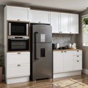 Ver imagem 1 de Cozinha Modulada Completa 4 Peças 100% MDF Modelo Americano Provençal Iluminata Branco/Ébano