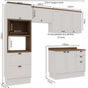 Ver imagem 3 de Cozinha Modulada Completa 4 Peças 100% MDF Modelo Americano Provençal Iluminata Branco/Ébano