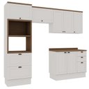 Ver imagem 2 de Cozinha Modulada Completa 4 Peças 100% MDF Modelo Americano Provençal Iluminata Branco/Ébano