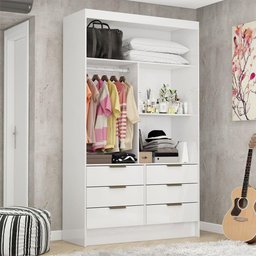Closet de Casal Sevilha com 6 Gavetas Carioca Móveis Branco - 6