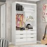 Closet de Casal Sevilha com 6 Gavetas Carioca Móveis Branco - 6
