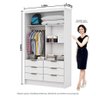 Closet de Casal Sevilha com 6 Gavetas Carioca Móveis Branco - 3