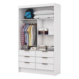 Closet de Casal Sevilha com 6 Gavetas Carioca Móveis Branco - 1