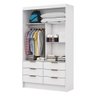Closet de Casal Sevilha com 6 Gavetas Carioca Móveis Branco - 1