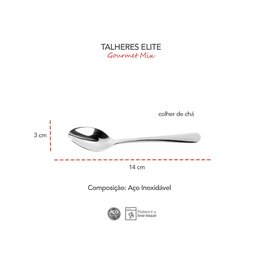 Colher de Cha Inox Resistente Elegante Elite 12un - 2