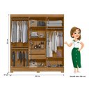 Ver imagem 5 de Guarda Roupa Casal Ambiente Valença 6 Portas Freijó Cinza – Moval