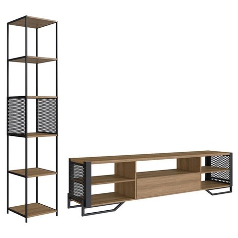Rack 1 Gaveta Estante com Prateleira Industrial 17x23 Mell Preto Pp
