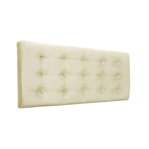 Cabeceira Botonê Cama Box Estofada Luxo Suede Rbl:solteiro Painel/bege