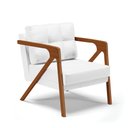 Ver imagem 1 de Poltrona Melissa Corino Branco Base de Madeira Castanho - D’Rossi