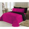 Kit Edredom Dupla Face Ternura Casal Queen 6 peças 150 fios - Pink e Preto - 1