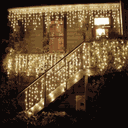 Ver imagem 5 de Kit 5 Cascatas 400 Leds 10m Branco Morno a Prova de Agua Fio Branco 220v