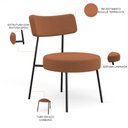 Ver imagem 4 de Poltrona Decorativa Para Sala De Estar Base Fixa Londres L02 Bouclê Terracota - Lyam Lyam Decor