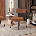 Ver imagem 2 de Poltrona Decorativa Para Sala De Estar Base Fixa Londres L02 Bouclê Terracota - Lyam Lyam Decor