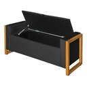 Ver imagem 6 de Recamier Divã Baú Para Cama Casal 1.40 Imperial Corino Preto - LH Móveis