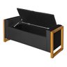 Recamier Divã Baú Para Cama Casal 1.40 Imperial Corino Preto - LH Móveis - 6