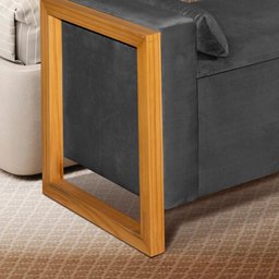 Recamier Divã Baú Para Cama Casal 1.40 Imperial Corino Preto - LH Móveis - 7 Recamier Divã Baú Para Cama Casal 1.40 Imperial Corino Preto - LH Móveis - 7