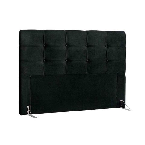 Cabeceira Cama Box Estofada Queen Queen Clean Suede Negro - Simbal