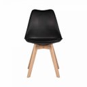 Ver imagem 3 de Kit c/6 cadeiras Leda – Charles Eames, Saarinen Wood com almofada preta