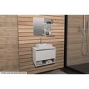 Ver imagem 1 de Conjunto de Banheiro Armário C/espelho Bn3608 e Balcão Suspenso Bn3607 S/cuba Pia 60cm Cor Branco