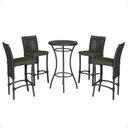 Ver imagem 1 de Mesa Bistro e 4 Banquetas Roma Preta Corda Náutica 12 Trama Original