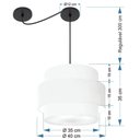 Ver imagem 2 de Lustre Sala de Jantar com Desvio Vivare Md-4397 Cúpula em Tecido 40cm Branco 127/220v