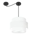 Ver imagem 1 de Lustre Sala de Jantar com Desvio Vivare Md-4397 Cúpula em Tecido 40cm Branco 127/220v