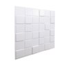 Kit 5 Placas Revestimento de Parede PVC 3d Alto Relevo Pixels Branco - 3