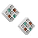 Ver imagem 2 de Kit 2 Nicho Decorativo Porta Toalha com 9 Nichos Multiuso Glamour:branco