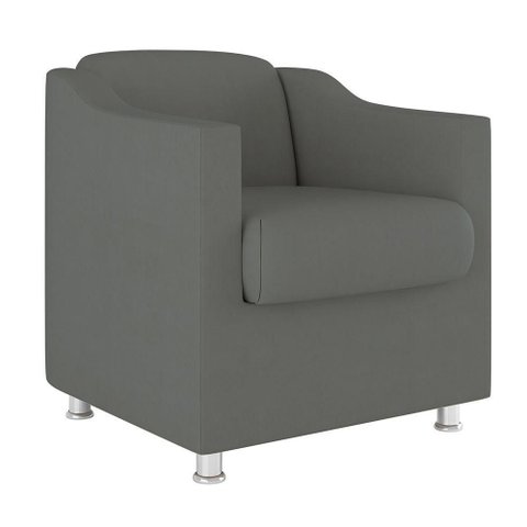 Poltrona Decorativa Tilla Consultório Recepção Suede Cor:Cinza