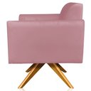Ver mais imagens de Kit 02 Poltronas Decorativas Isabella Base Giratória Madeira Suede Rosê - Gran Belo