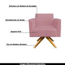 Ver imagem 4 de Kit 02 Poltronas Decorativas Isabella Base Giratória Madeira Suede Rosê - Gran Belo