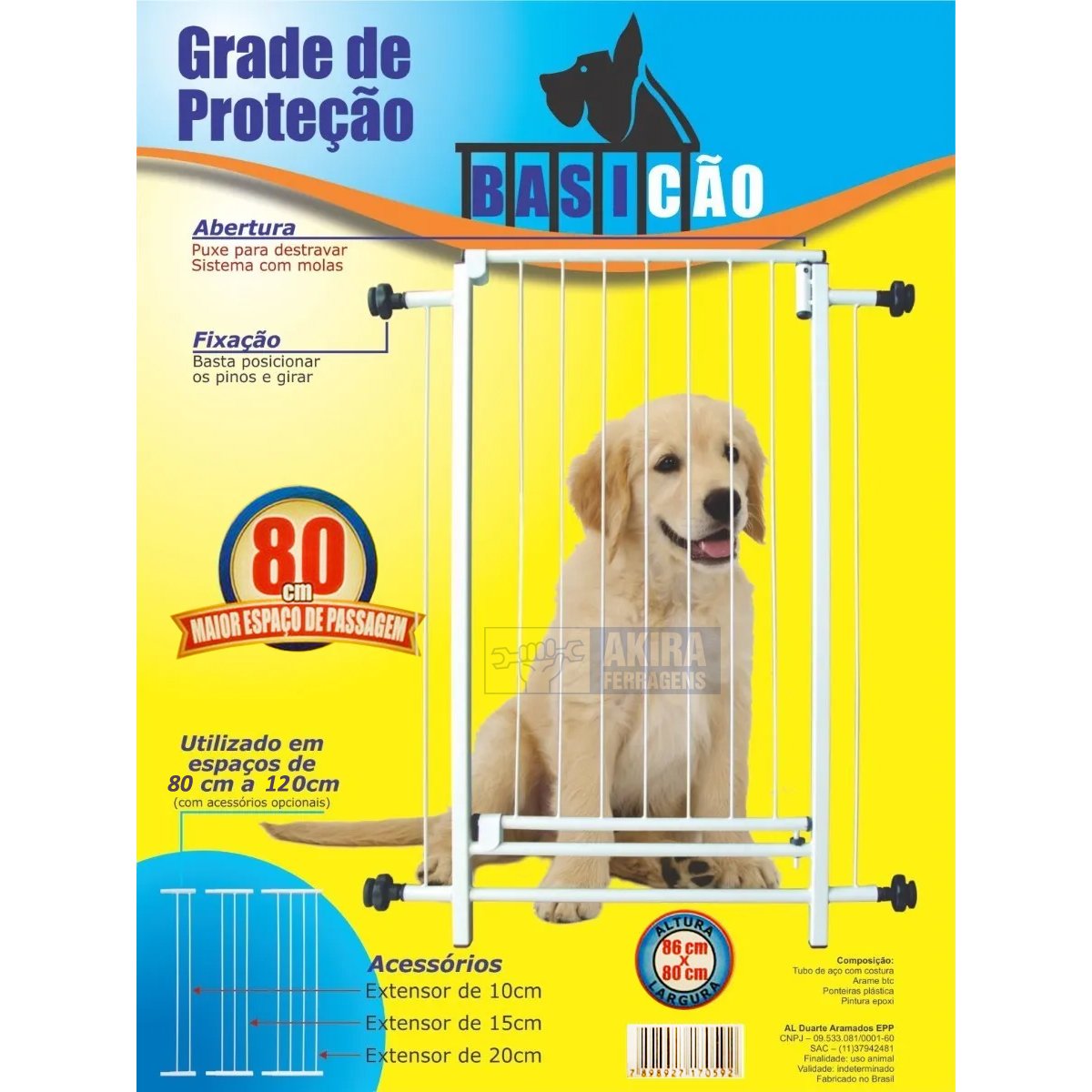 Grade Porta Proteção 86x80 Basicão Bebe Pet Cachorro - 2