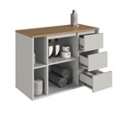Ver imagem 5 de Balcão Gabinete de Banheiro Suspenso com 1 Porta 3 Gavetas e Nichos 80cm Multimóveis Crart-BAL003