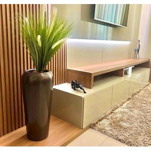 Vaso Decorativo Fibra de Vidro Florida P 65cm Bronze